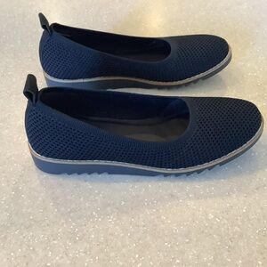 Eileen Fisher Etta Black Knit Wedge Slip On Shoes Size 8 Comfort Lagenlook New